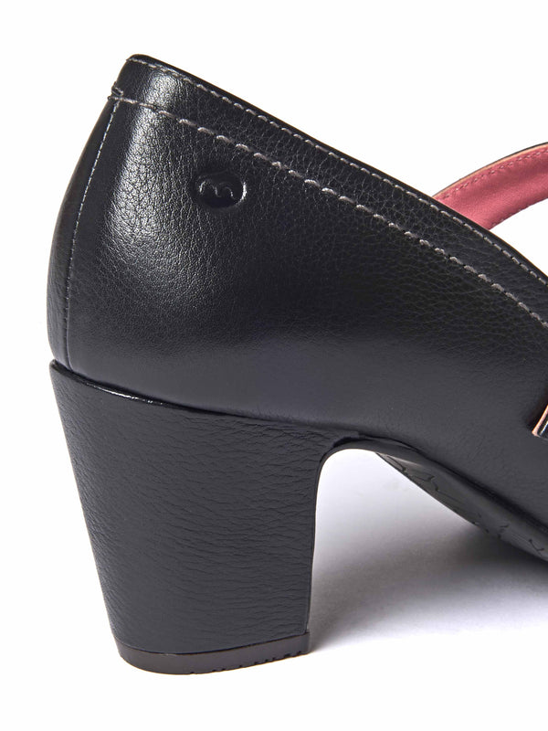 Black Mary Jane leather bar shoes - BIAMBI BLACK