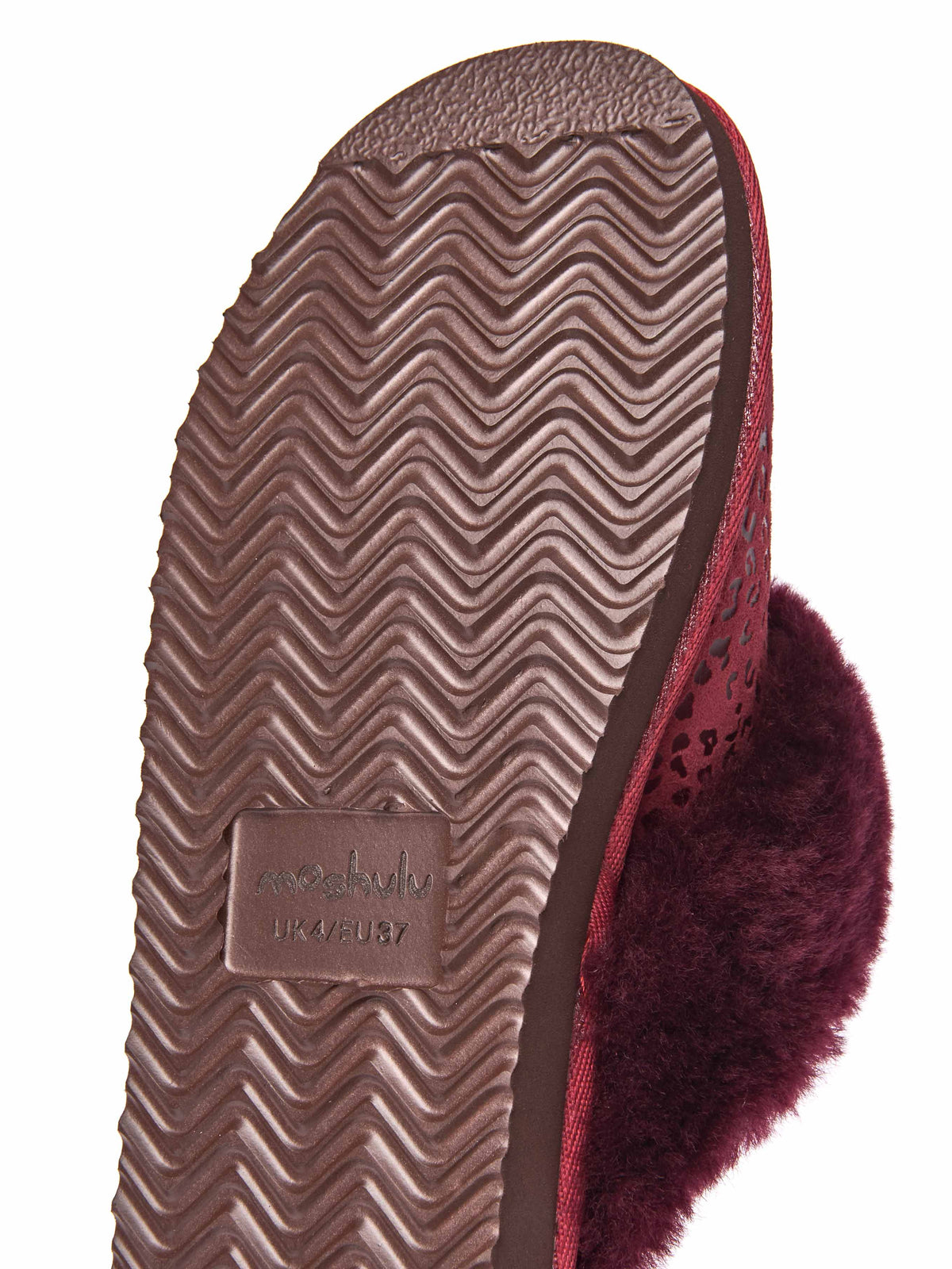 Red / Animal Print sheepskin mule slippers - TIREE RED LEOPARD