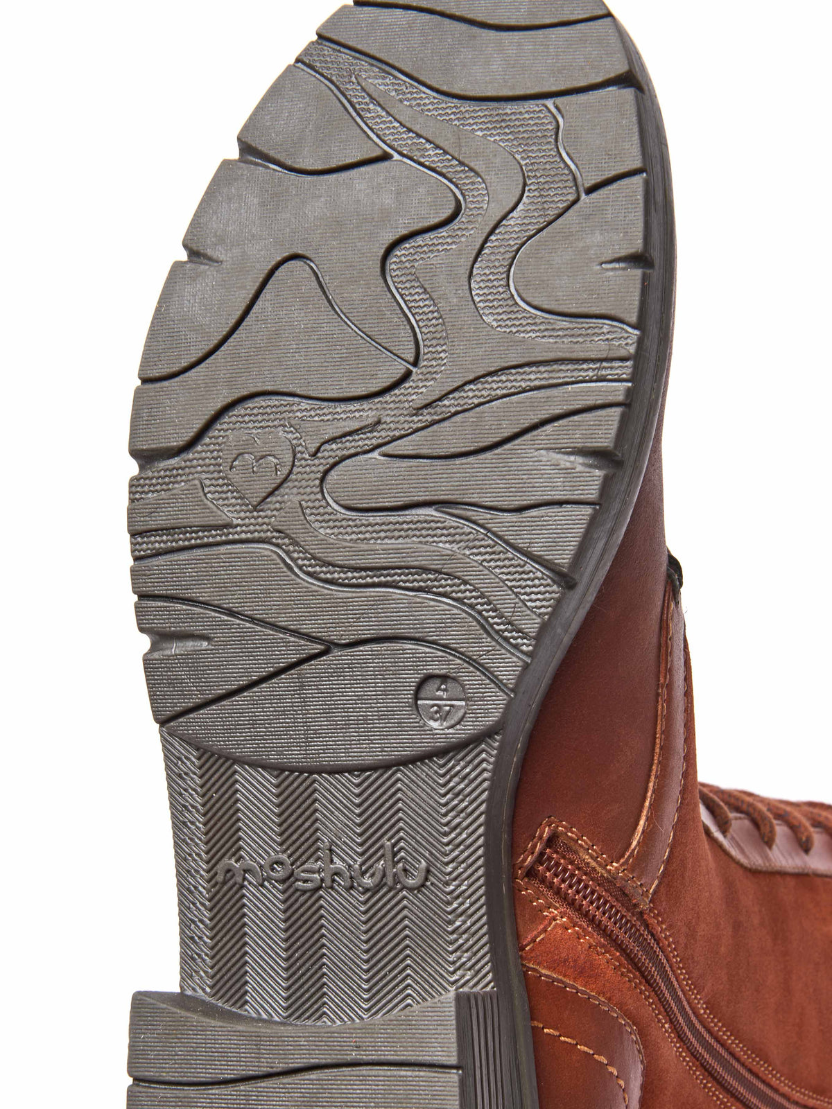 Orange / Red / Brown long adjustable lace-up boots - AIMEE TERRACOTTA