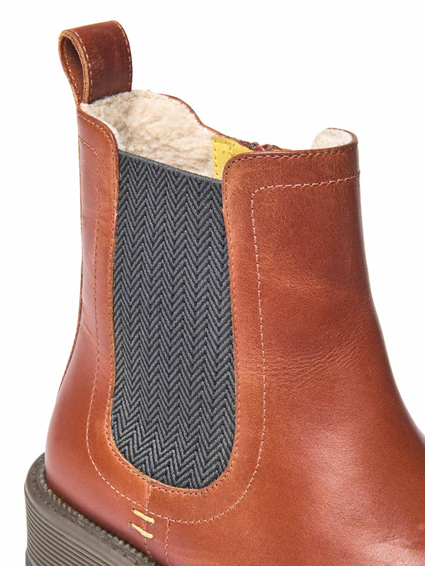 Orange / Red / Brown leather ankle boots - KOS TERRACOTTA