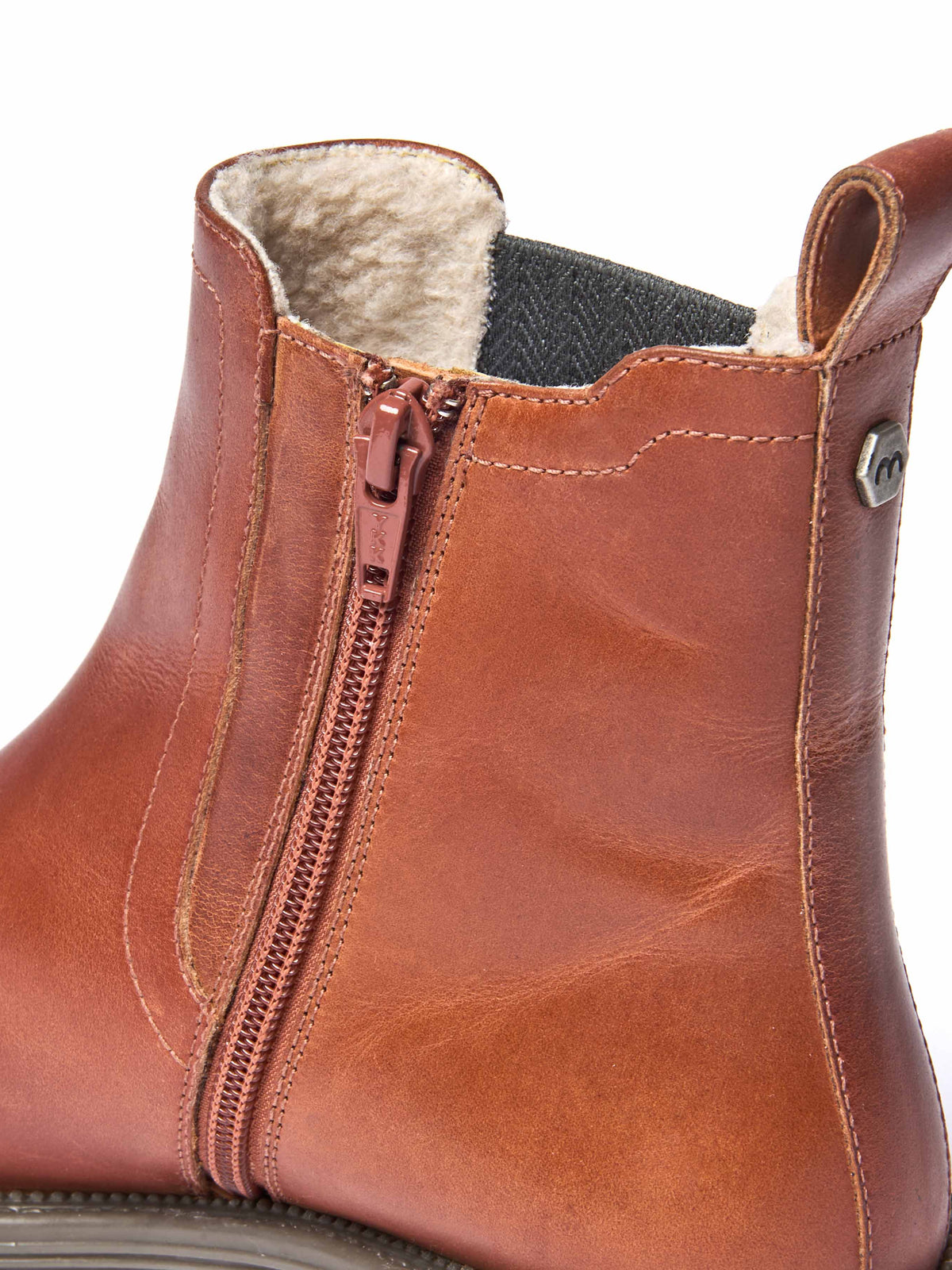 Orange / Red / Brown leather ankle boots - KOS TERRACOTTA