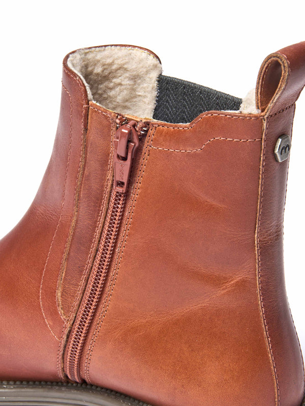 Orange / Red / Brown leather ankle boots - KOS TERRACOTTA