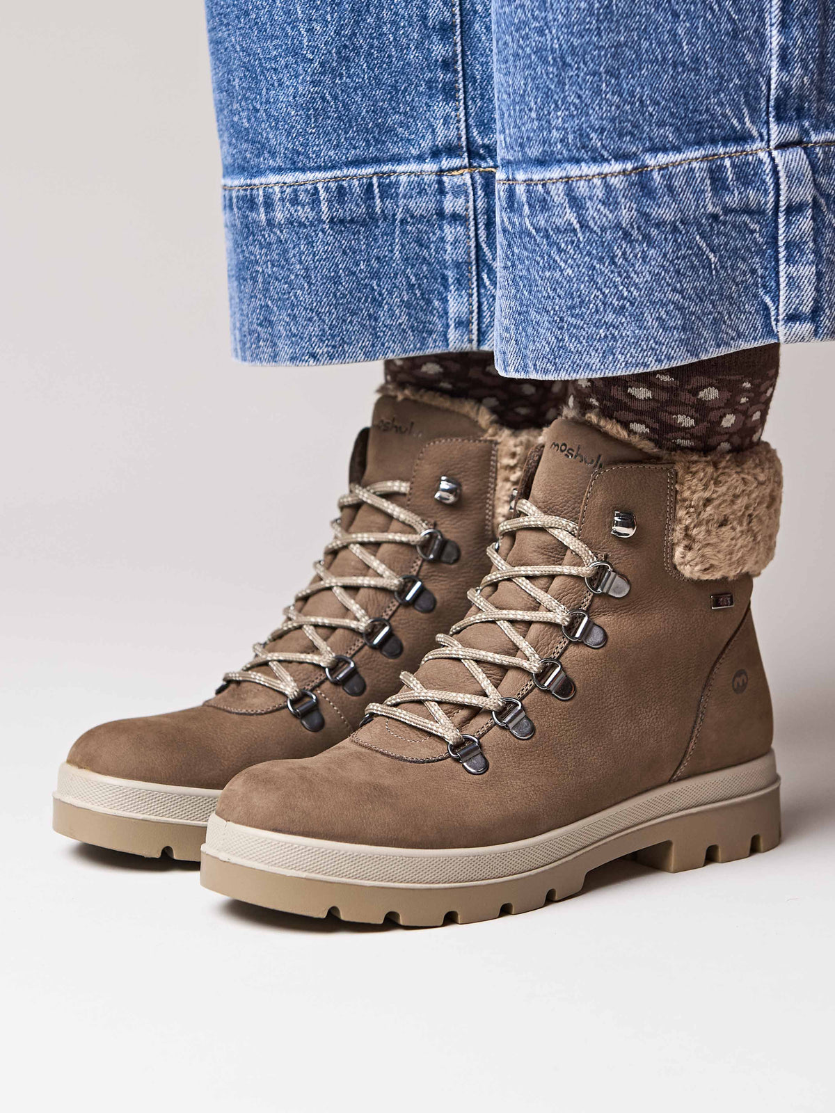 Brown water resistant ankle boots - BEDEW DRIFTWOOD BROWN NUBUCK