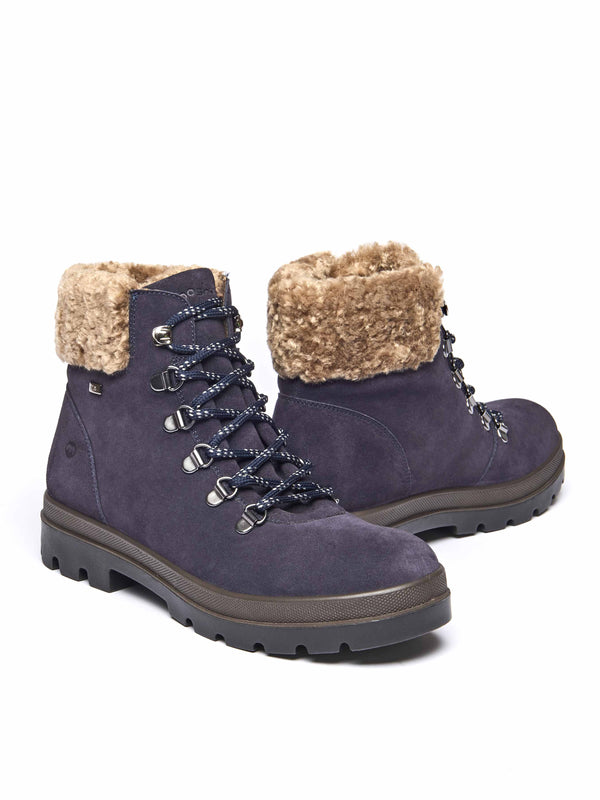 Blue water resistant ankle boots - BEDEW INDIGO SUEDE
