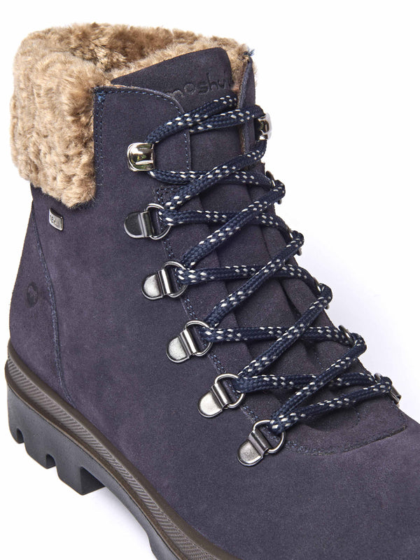 Blue water resistant ankle boots - BEDEW INDIGO SUEDE