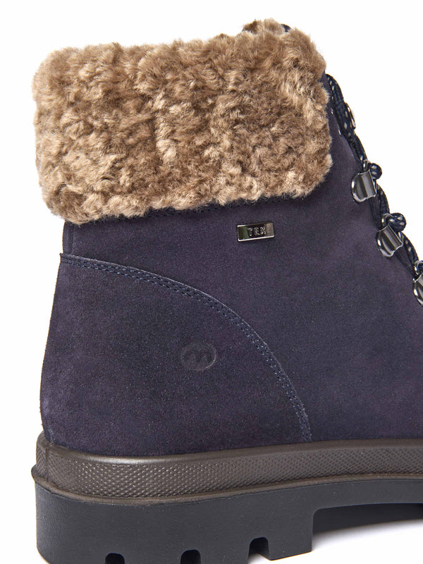 Blue water resistant ankle boots - BEDEW INDIGO SUEDE