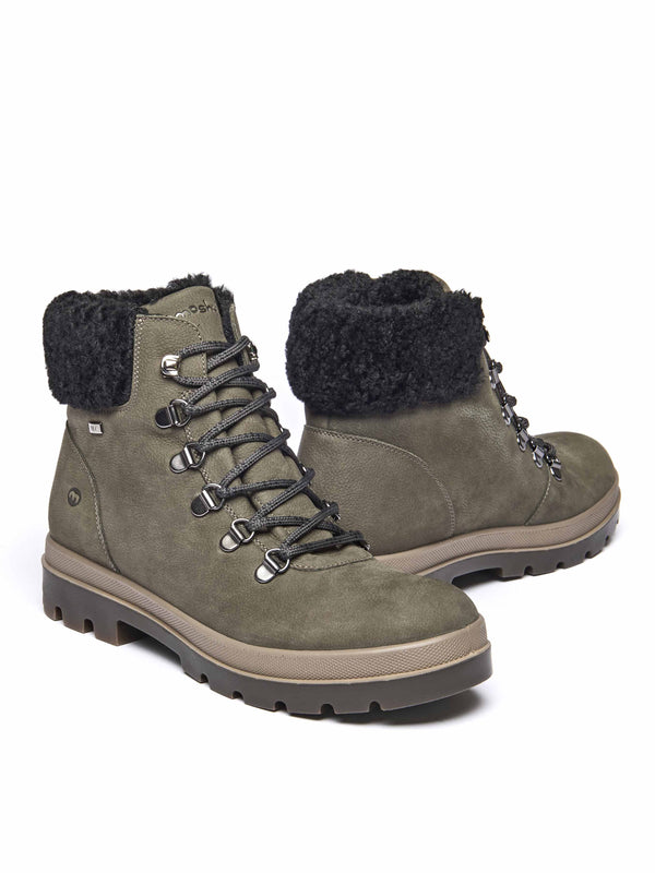 Green water resistant ankle boots - BEDEW OLIVE GREEN NUBUCK