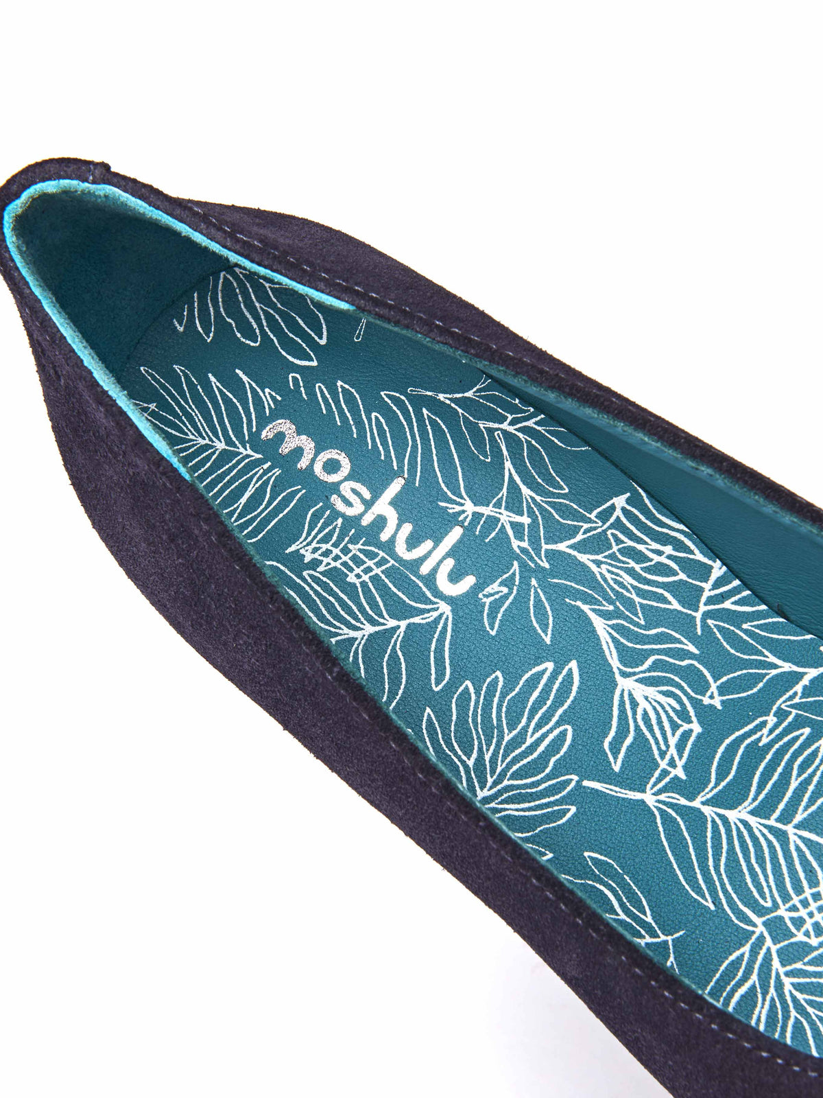 Blue suede block heel court shoes - KEEL SUEDE INDIGO