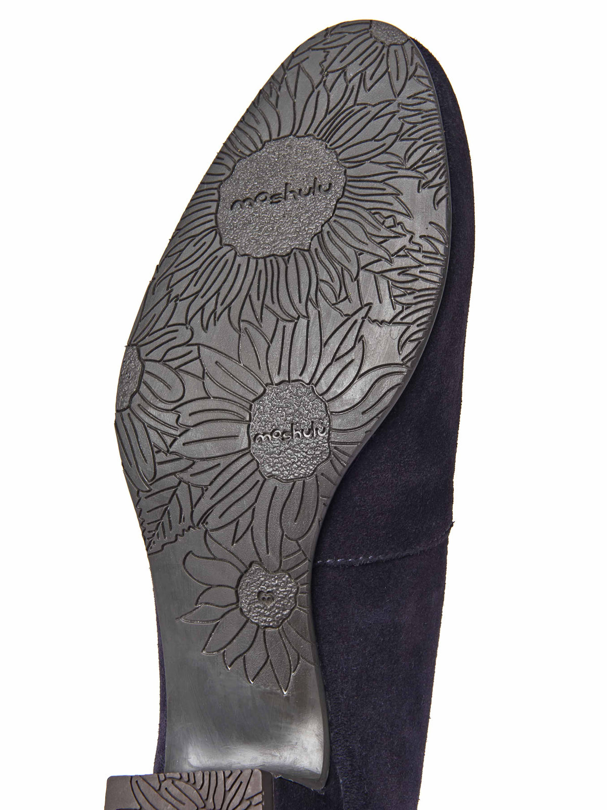 Blue suede block heel court shoes - KEEL SUEDE INDIGO