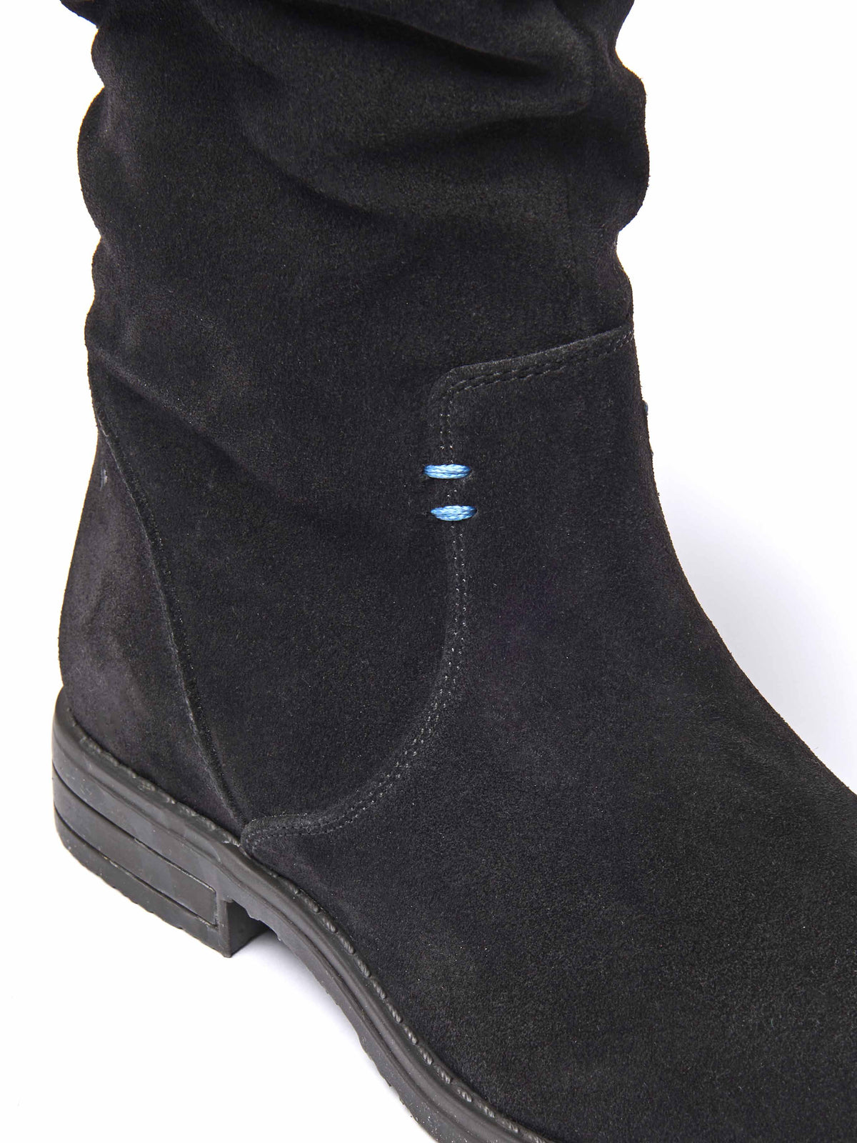 Black ruched suede mid-length boots - GLACIER SUEDE 2 BLACK