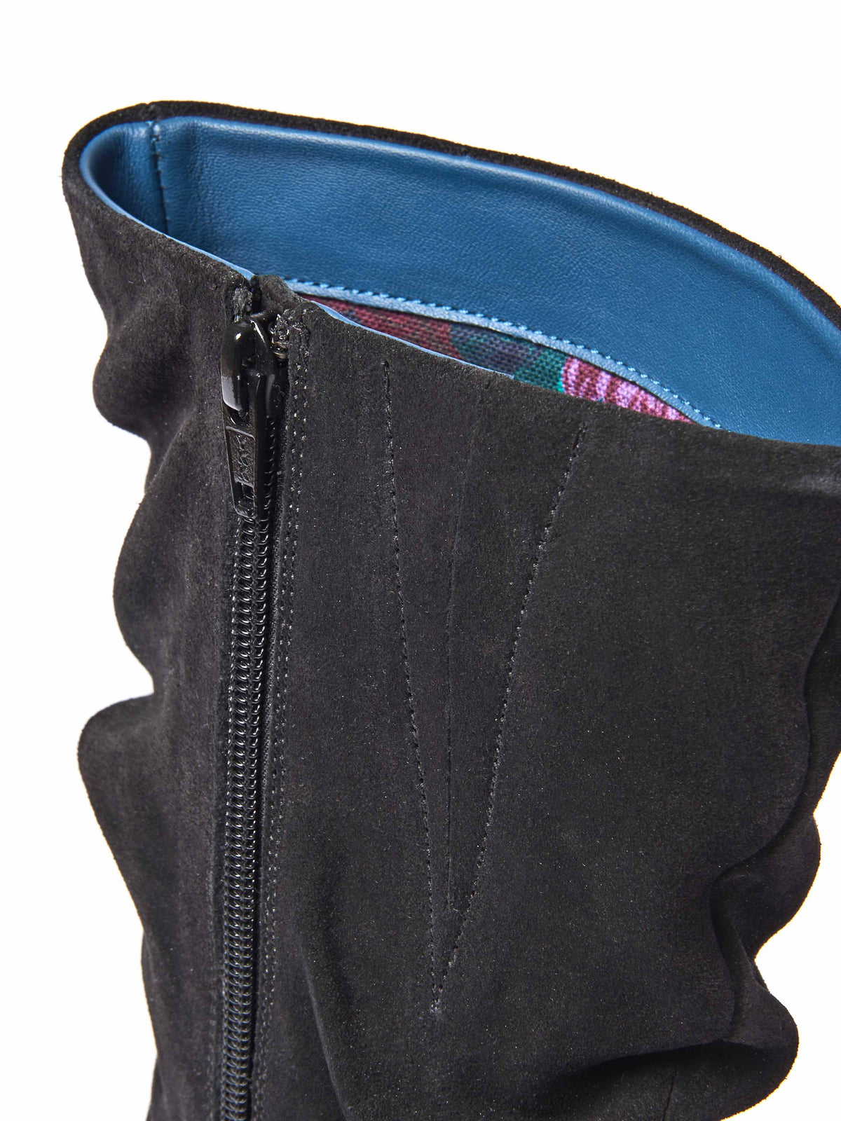 Black ruched suede mid-length boots - GLACIER SUEDE 2 BLACK