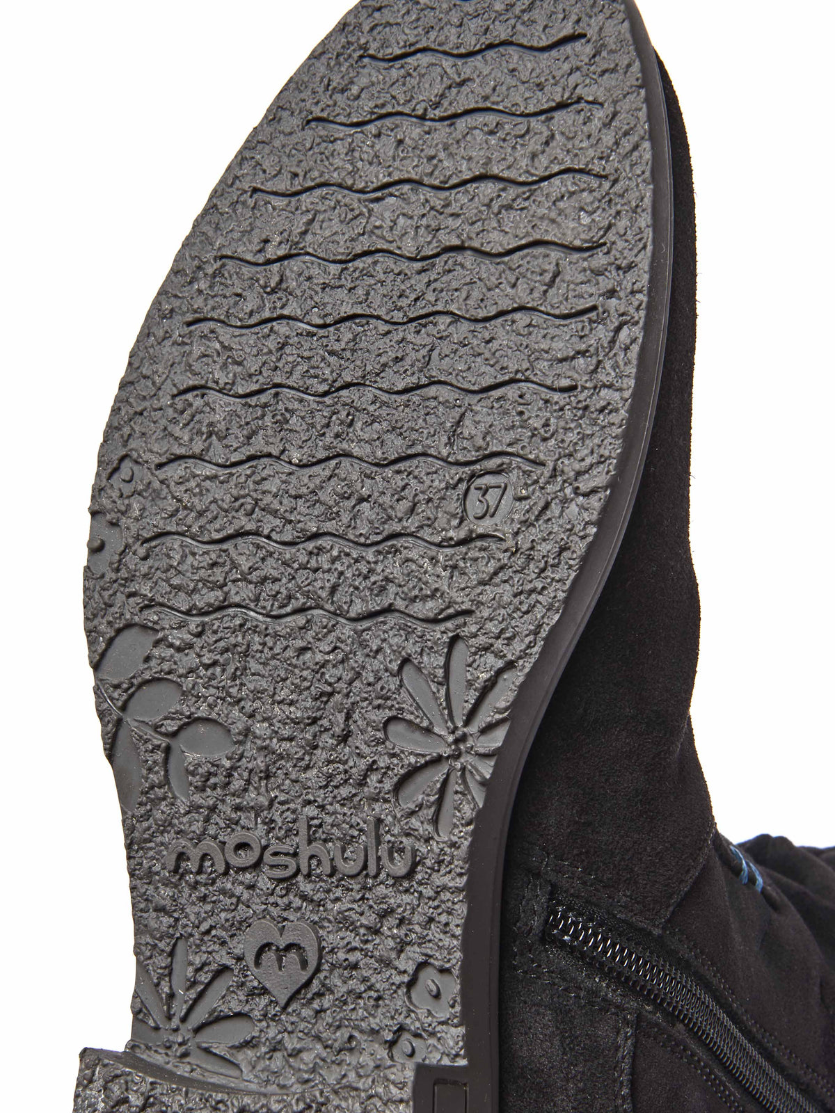 Black ruched suede mid-length boots - GLACIER SUEDE 2 BLACK