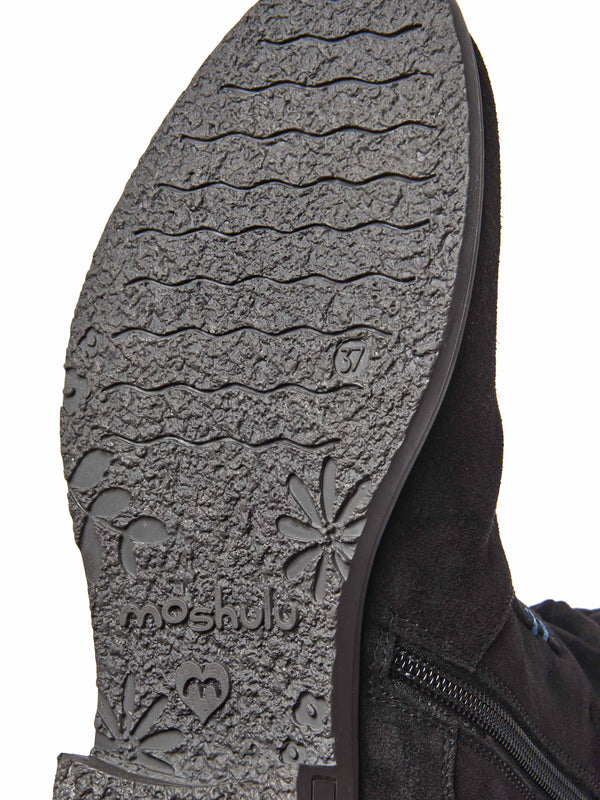 Black ruched suede mid-length boots - GLACIER SUEDE 2 BLACK