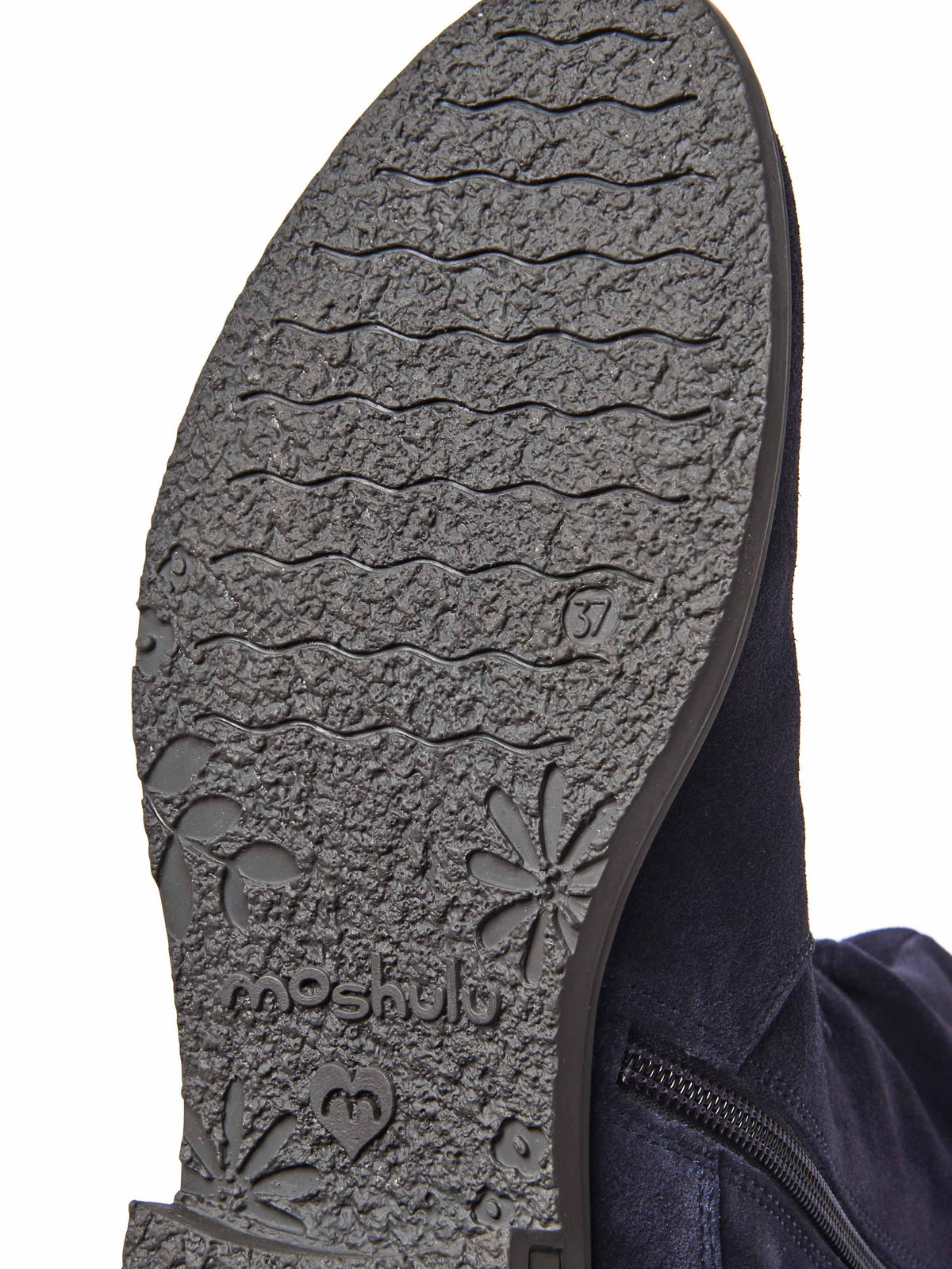 Blue ruched suede mid-length boots - GLACIER SUEDE 2 INDIGO