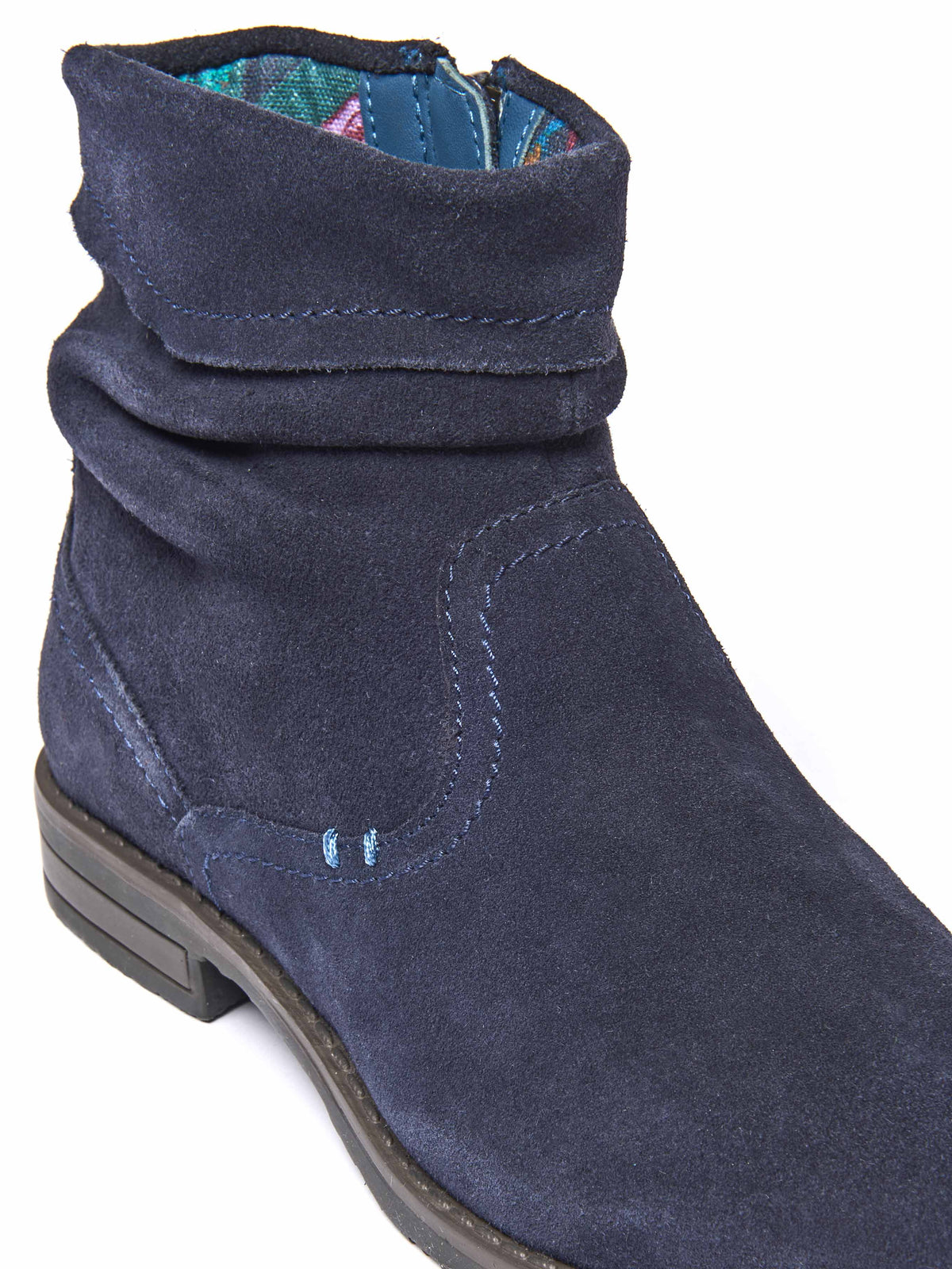 Blue ruched suede pixie ankle boots - PIPISTRELLE 3 INDIGO