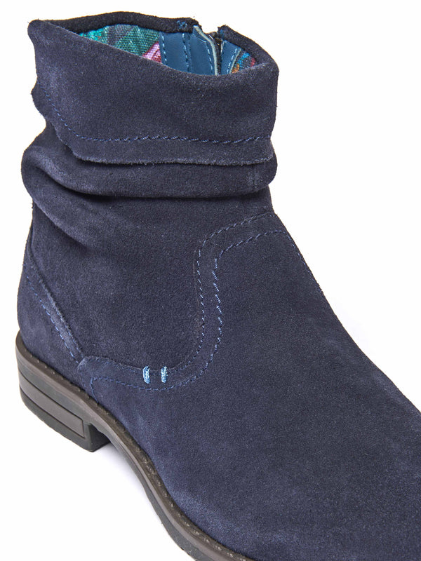 Blue ruched suede pixie ankle boots - PIPISTRELLE 3 INDIGO