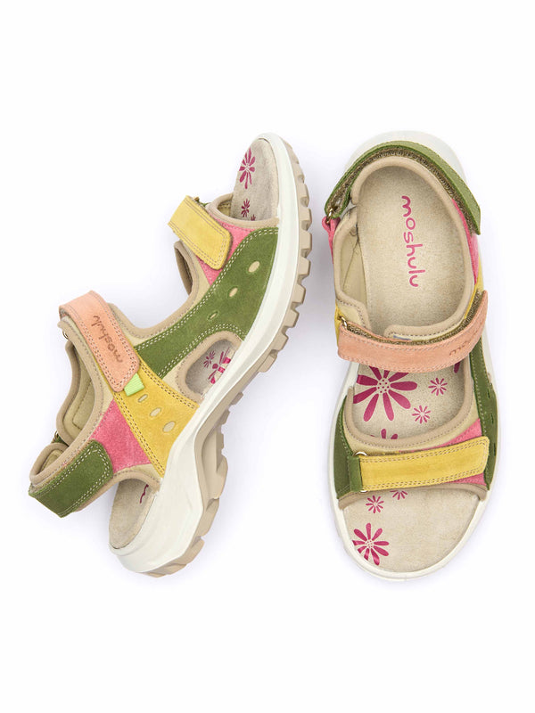 WEMBURY LICHEN GREEN MULTI | Green suede adventure sandals | Moshulu ...