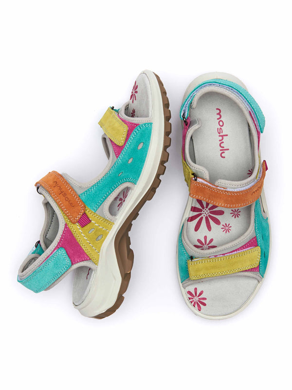 WEMBURY RETRO MULTI | Multi suede adventure sandals | Moshulu – moshulu