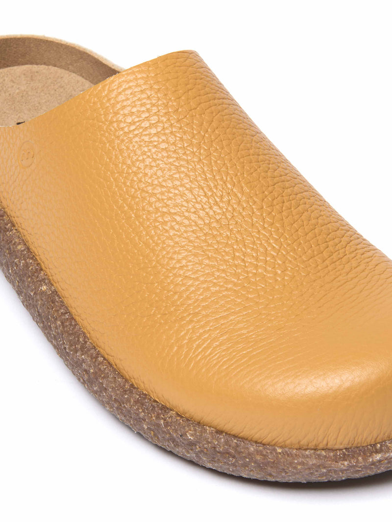 Yellow extra cushioned leather clogs - PEVENSEY GOLDEN YELLOW LEATHER