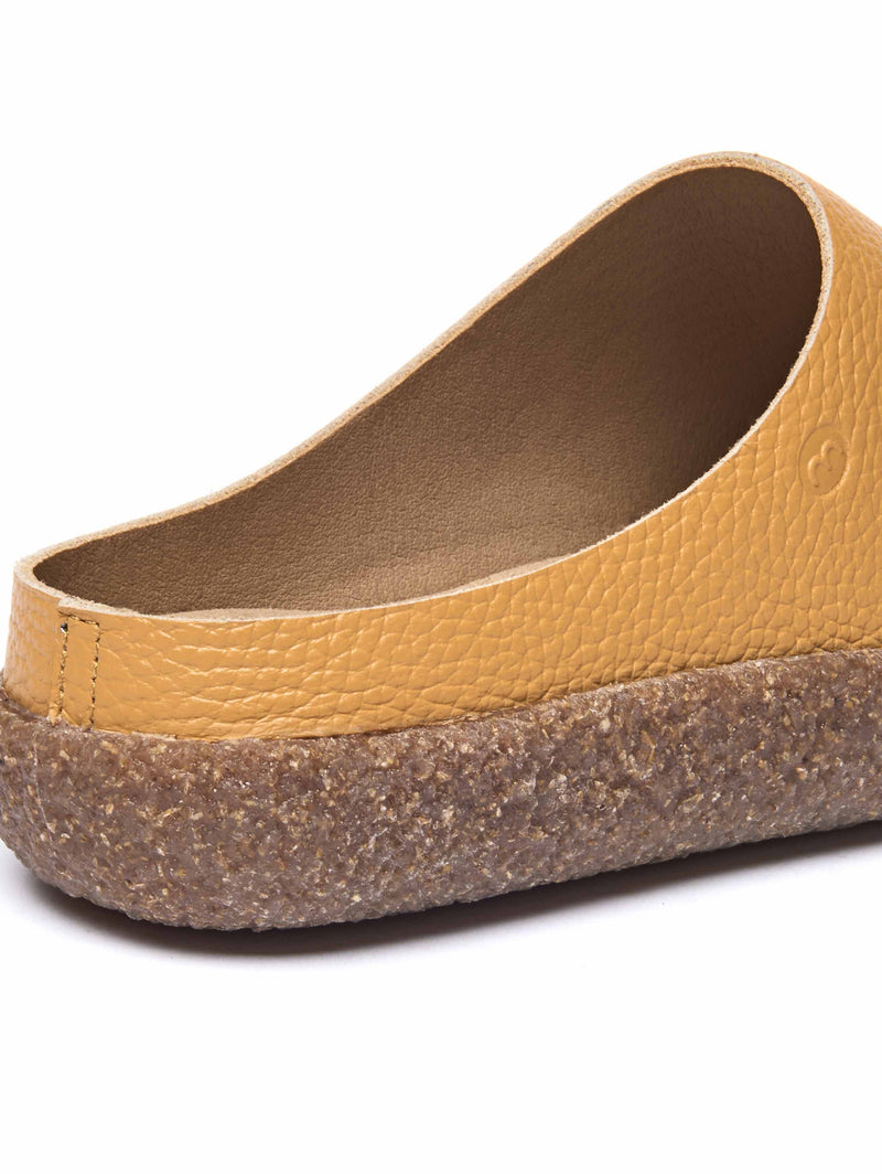 Yellow extra cushioned leather clogs - PEVENSEY GOLDEN YELLOW LEATHER