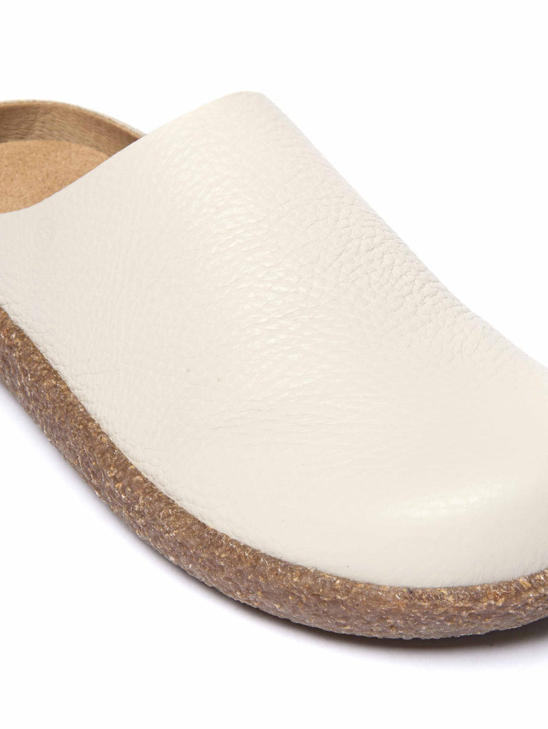White extra cushioned leather clogs - PEVENSEY ICE LEATHER