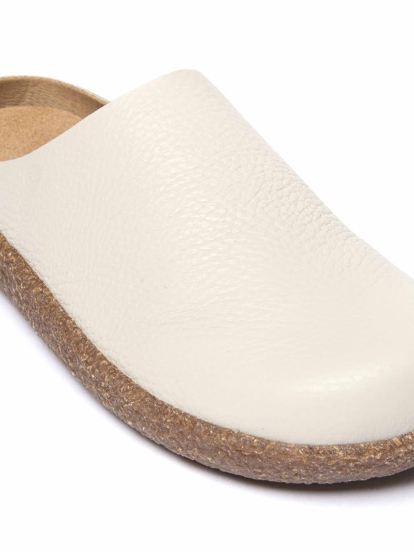 White extra cushioned leather clogs - PEVENSEY ICE LEATHER