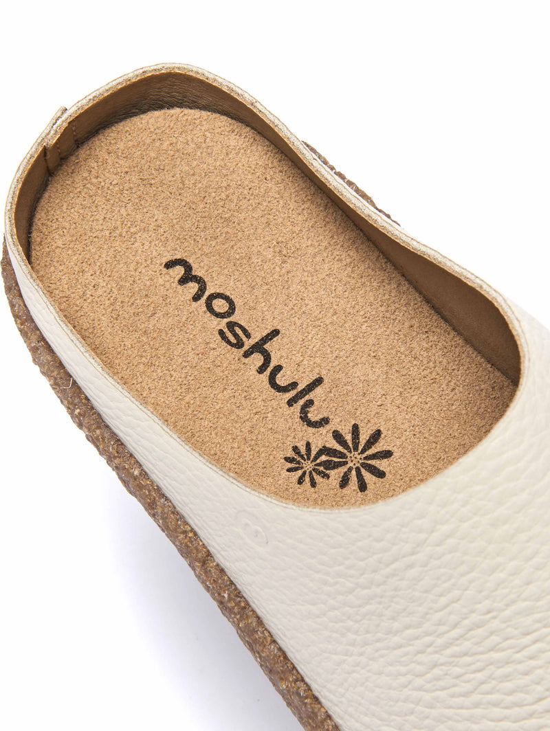 White extra cushioned leather clogs - PEVENSEY ICE LEATHER