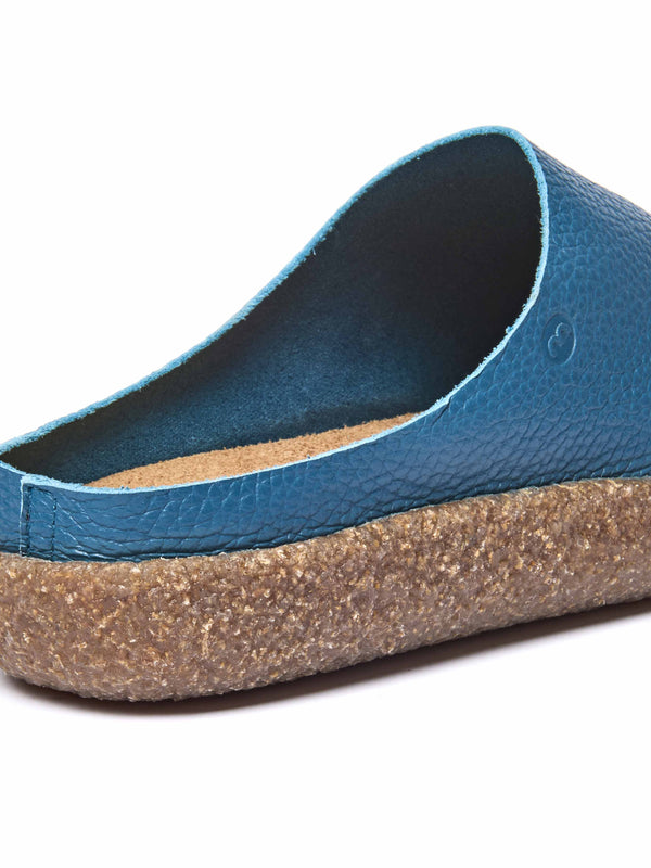 Blue / Green extra cushioned leather clogs - PEVENSEY LAGOON LEATHER