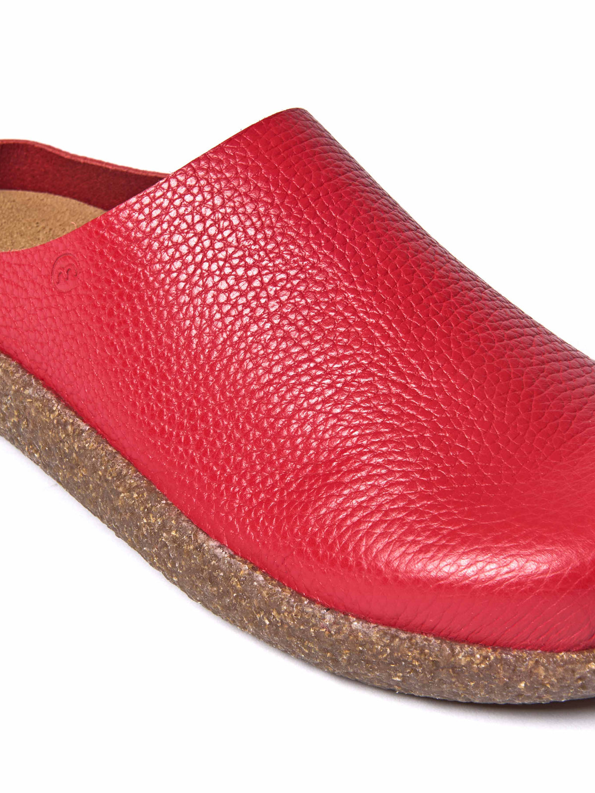 Red extra cushioned leather clogs - PEVENSEY RED LEATHER