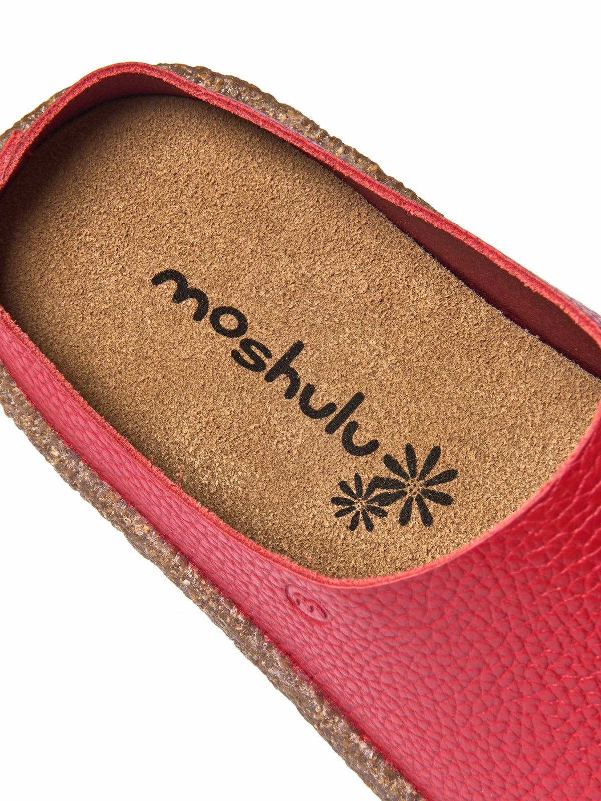 Red extra cushioned leather clogs - PEVENSEY RED LEATHER