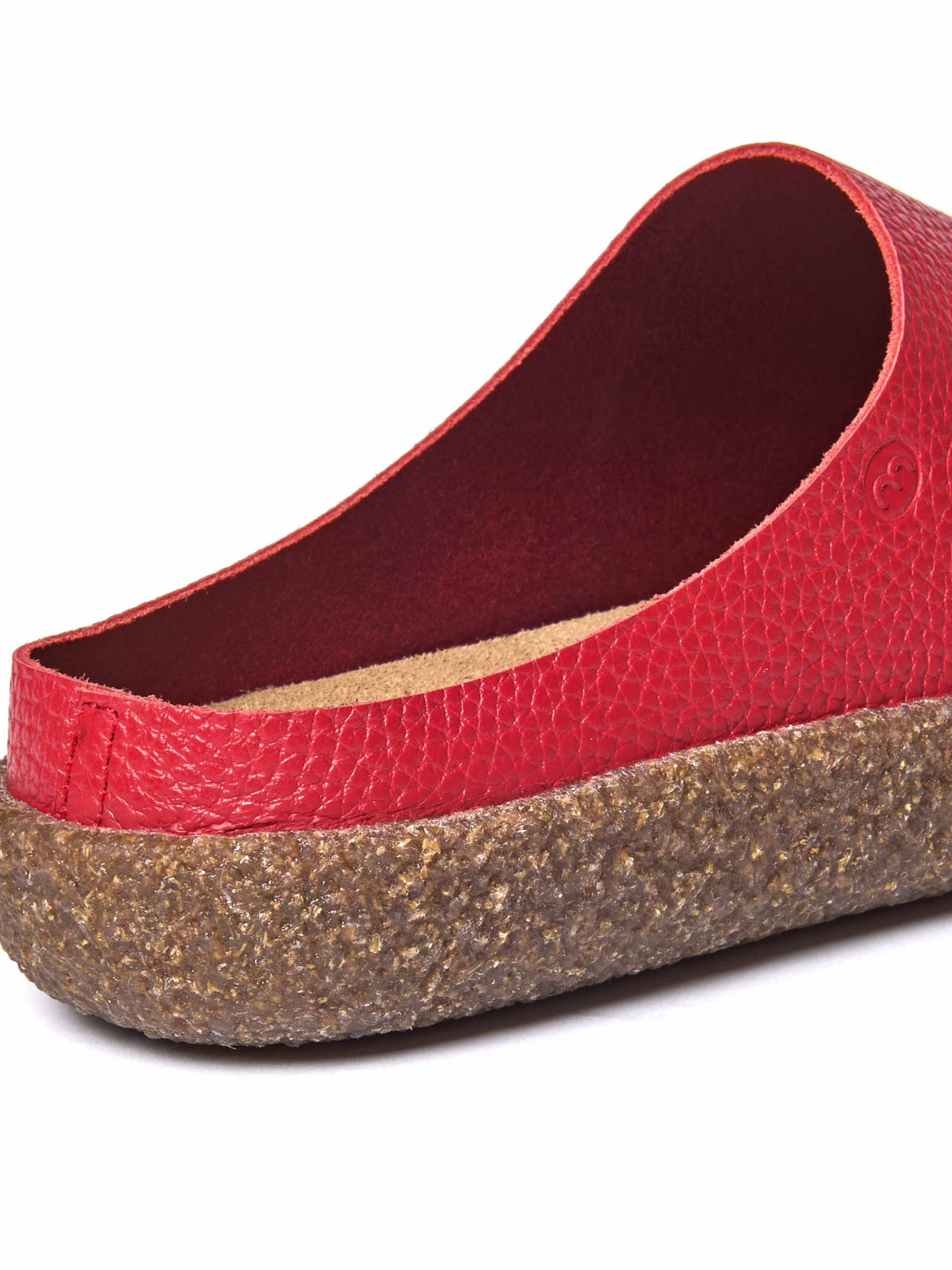 Red extra cushioned leather clogs - PEVENSEY RED LEATHER