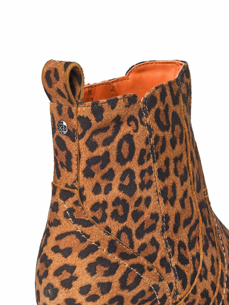 Animal print western inspired heeled ankle boots - MORISOT LEOPARD PRINT
