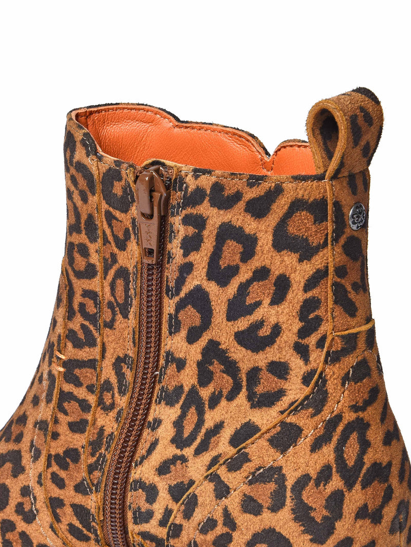 Animal print western inspired heeled ankle boots - MORISOT LEOPARD PRINT
