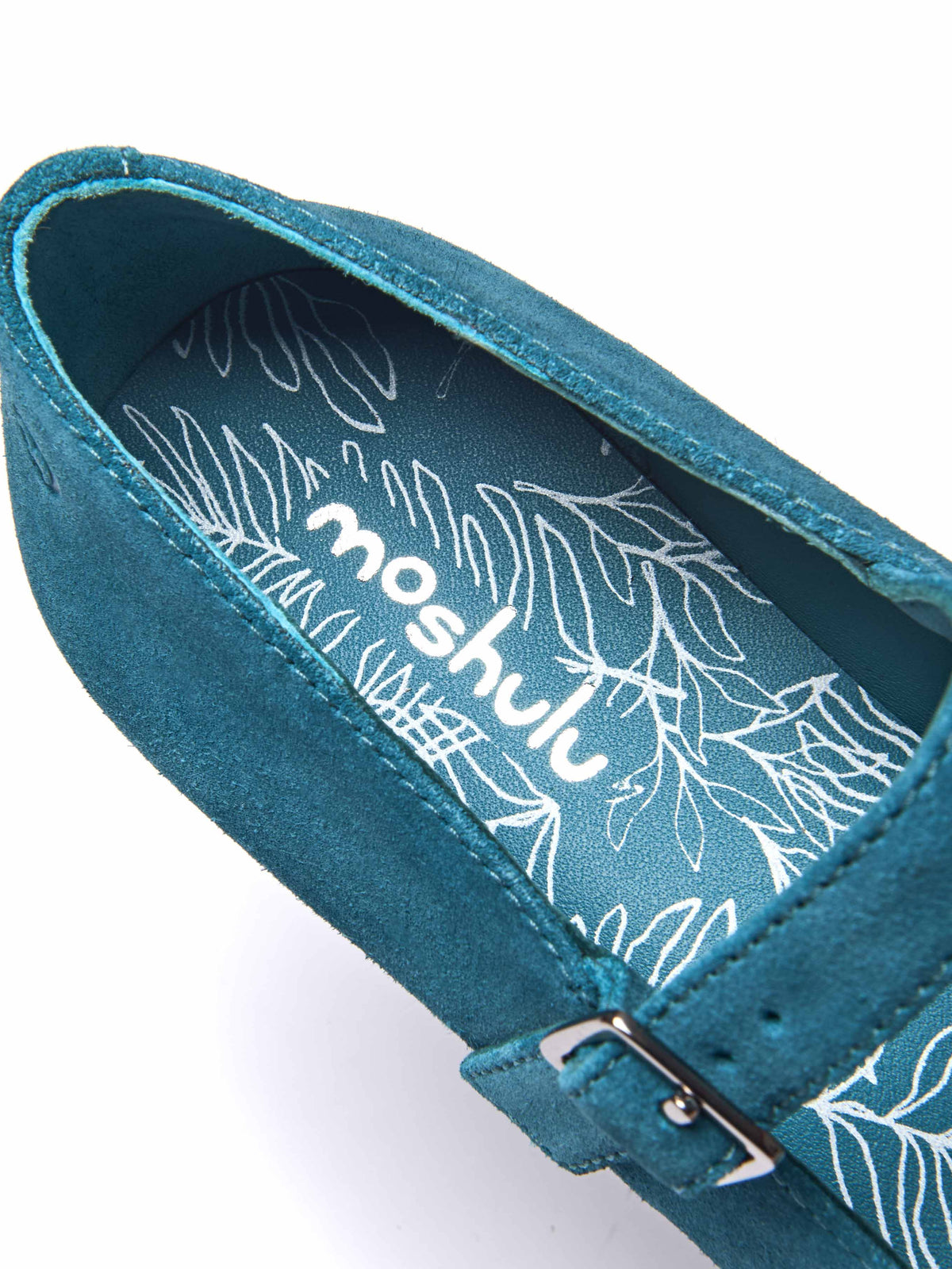 Blue front buckle block heels - HEBEI LAGOON SUEDE