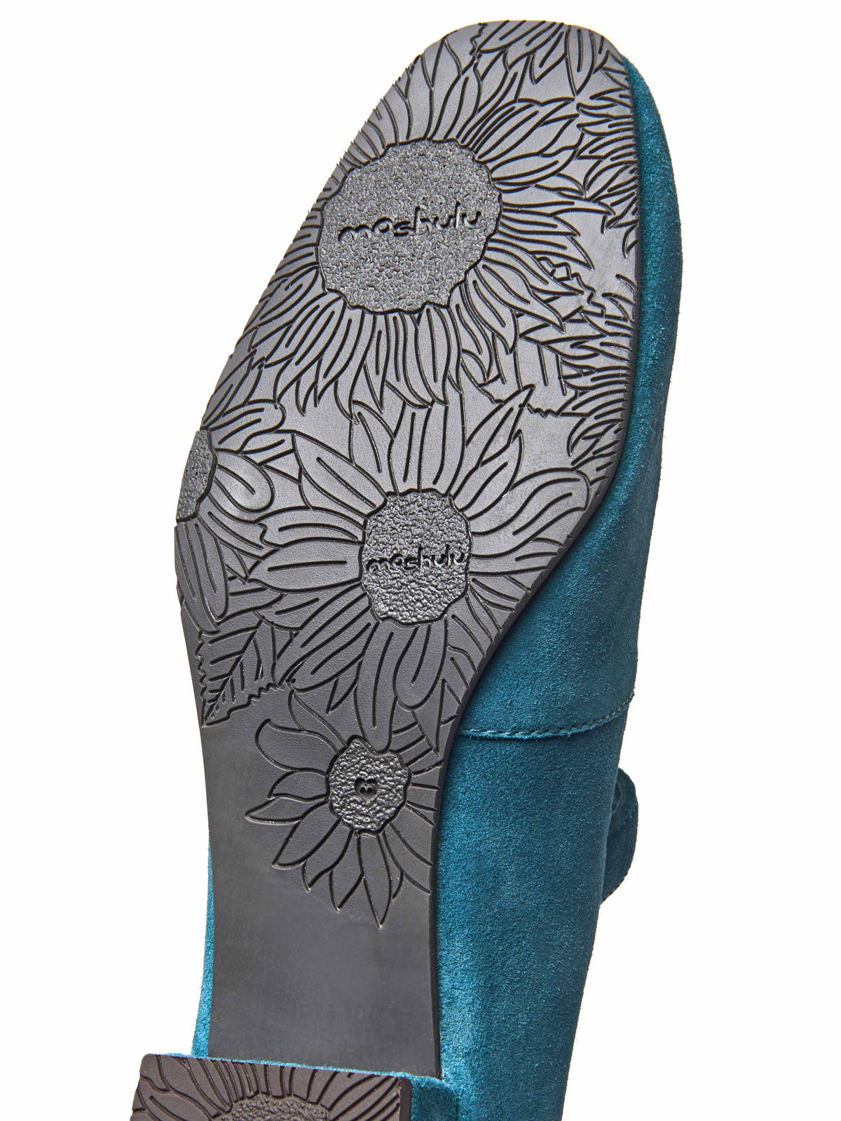 Blue front buckle block heels - HEBEI LAGOON SUEDE