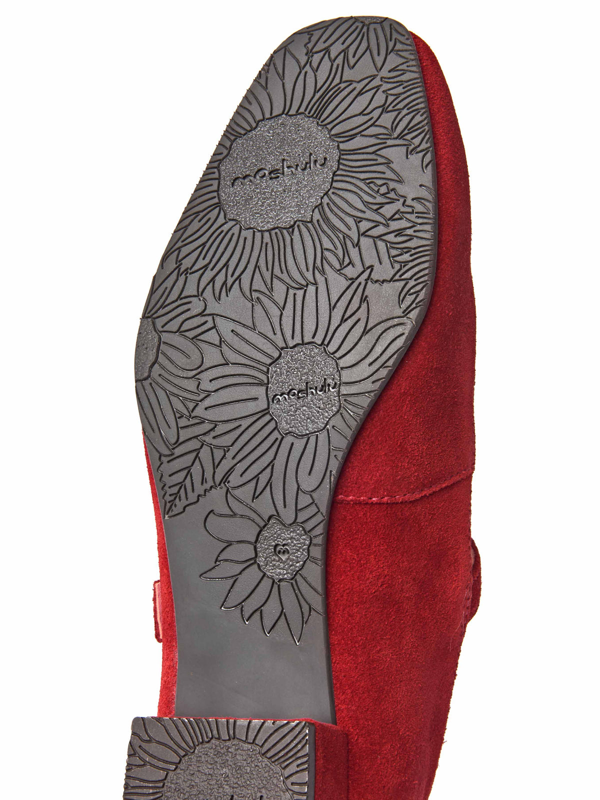 front buckle block heels - HEBEI RED SUEDE