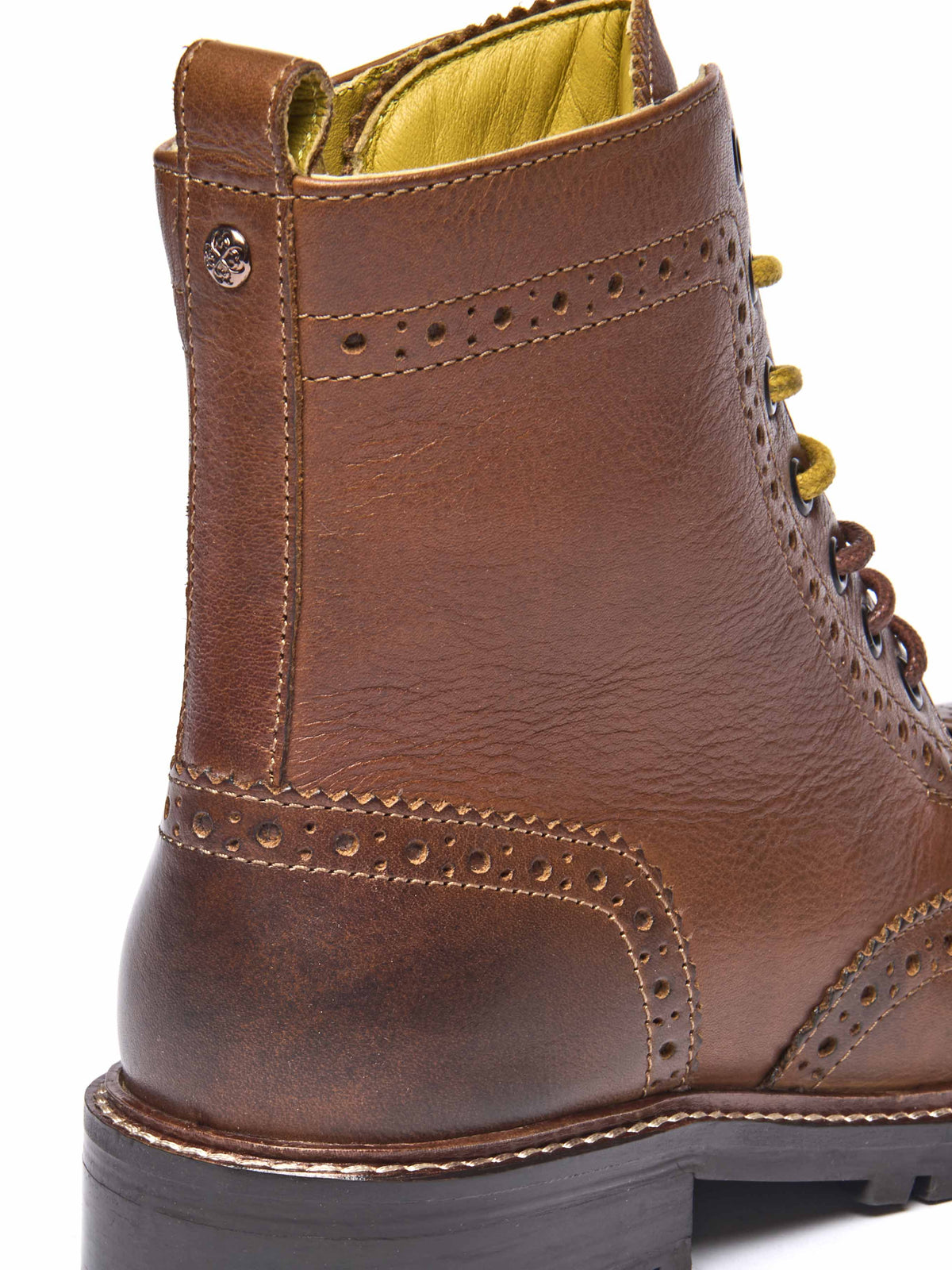Brown lace up leather brogue boots - FILICO PECAN