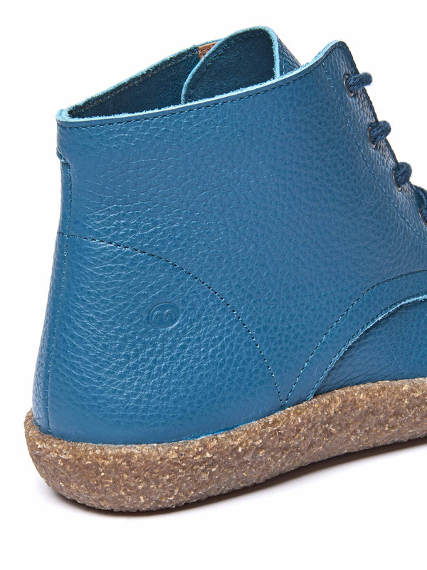 Blue / Green cushioned lace-up leather chukka boots - PINEDA LAGOON LEATHER