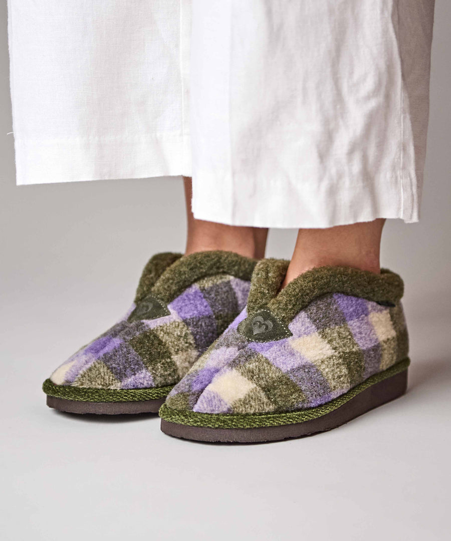 NANIS OLIVE GREEN PLAID