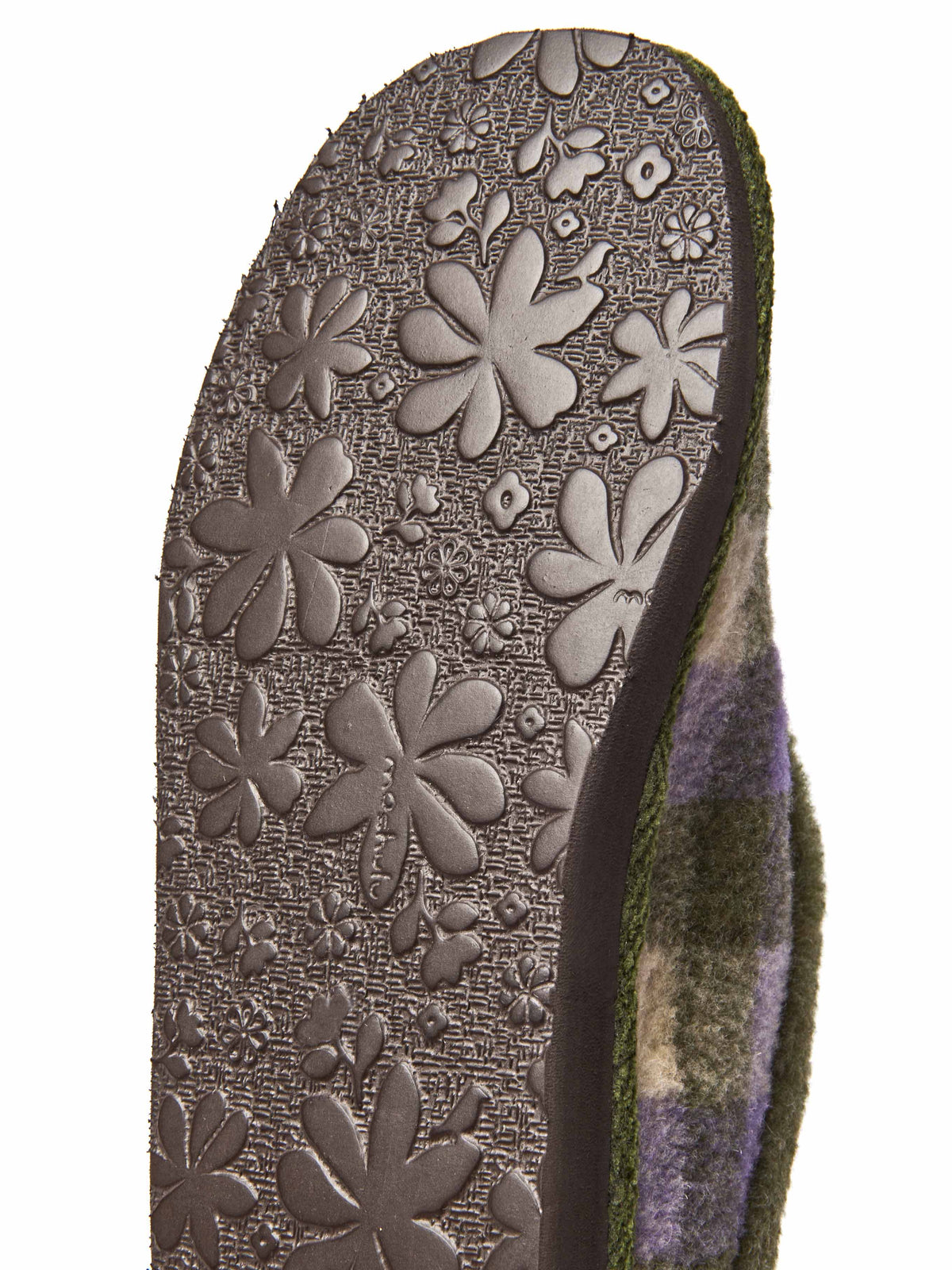 Green felt plaid ankle boot slippers - NANIS OLIVE GREEN PLAID