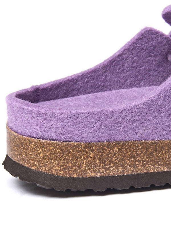 Purple wool felt clog mule slippers - CECILIA HYACINTH PURPLE
