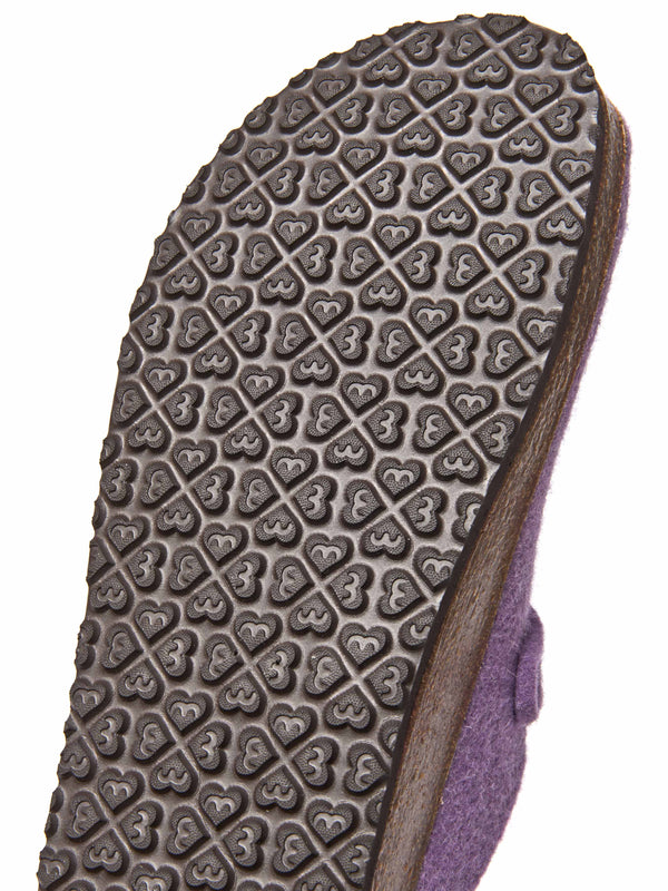 Purple wool felt clog mule slippers - CECILIA HYACINTH PURPLE