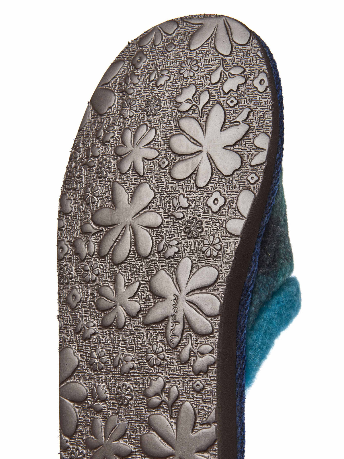 Blue felted plaid mule slippers - RENFREW MARINE TEAL PLAID