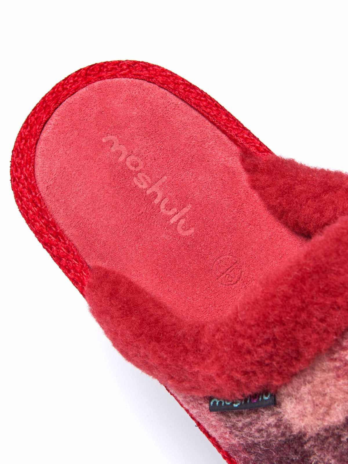 Red felted plaid mule slippers - RENFREW RED PLAID