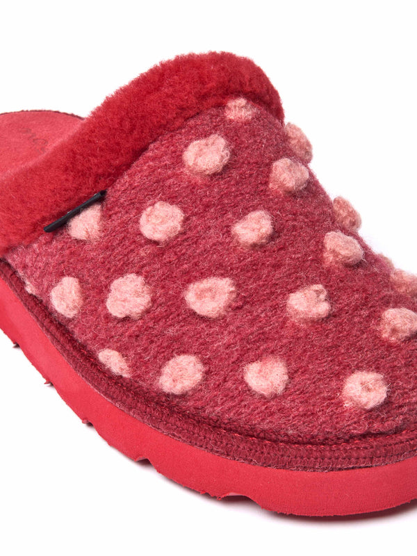 Red colourful spotty mule slippers - MALIA REMIX RED