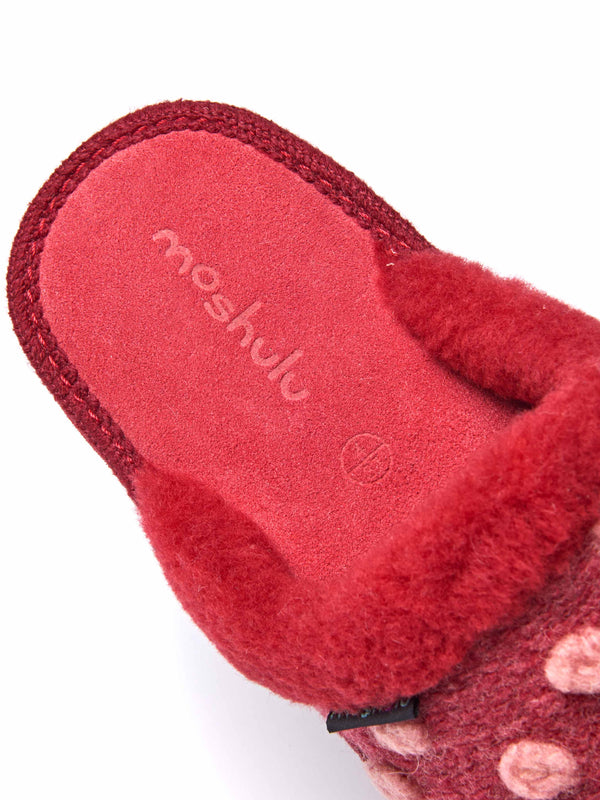 Red colourful spotty mule slippers - MALIA REMIX RED