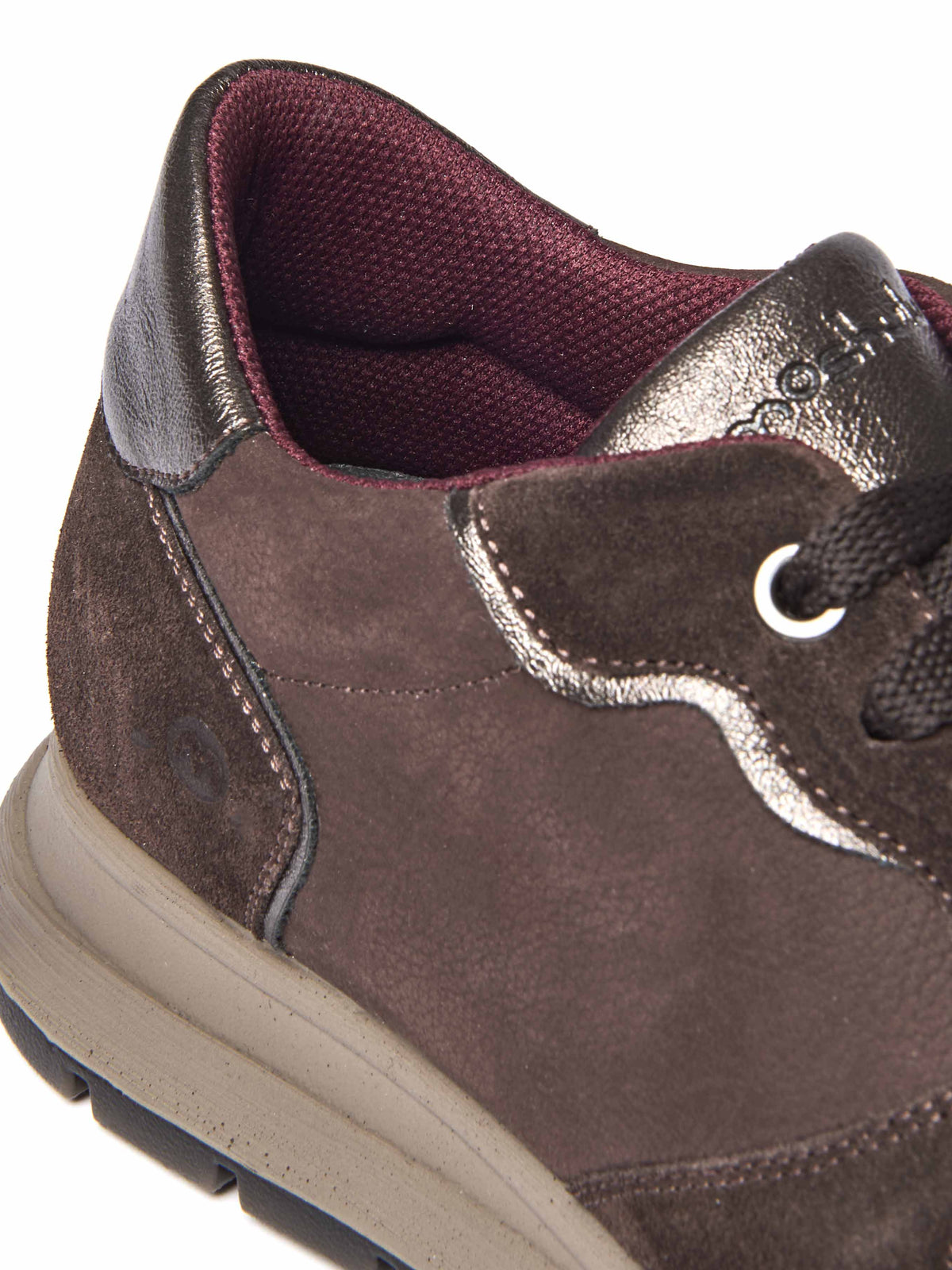 Brown lace up mesh panel trainers - TERESA BROWN SUEDE/NUBUCK