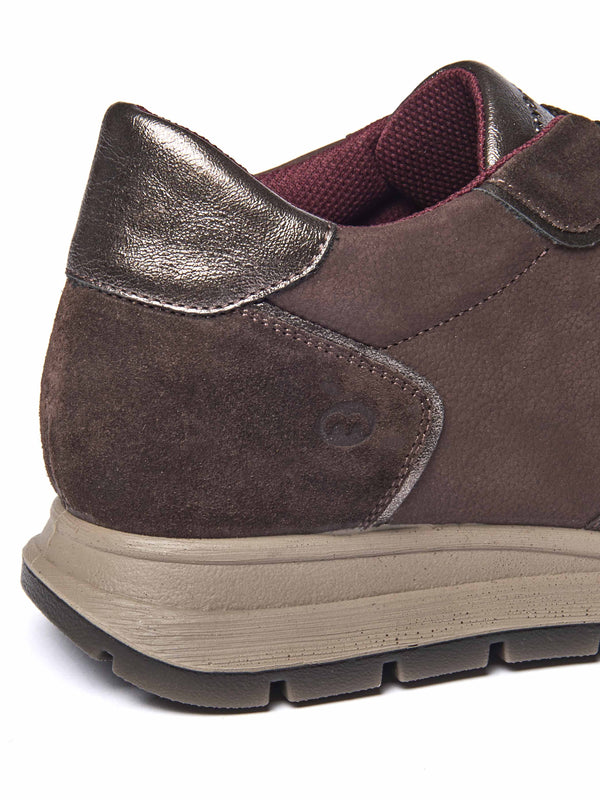 Brown lace up mesh panel trainers - TERESA BROWN SUEDE/NUBUCK