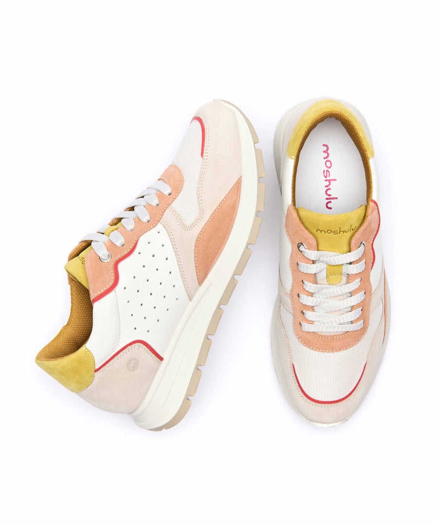 TERESA WHITE/PAPAYA LEATHER