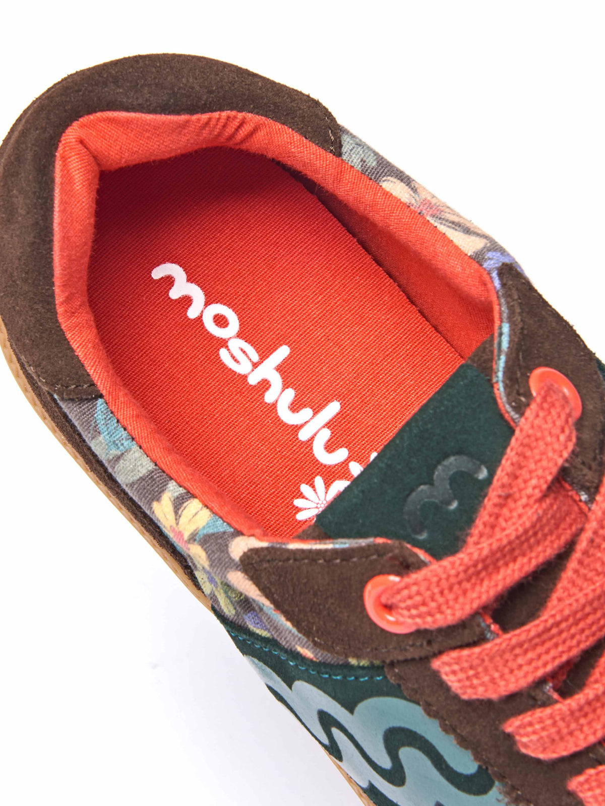 Brown sporty lace up trainers - MARGOT BROWN ACORN PRINT SUEDE